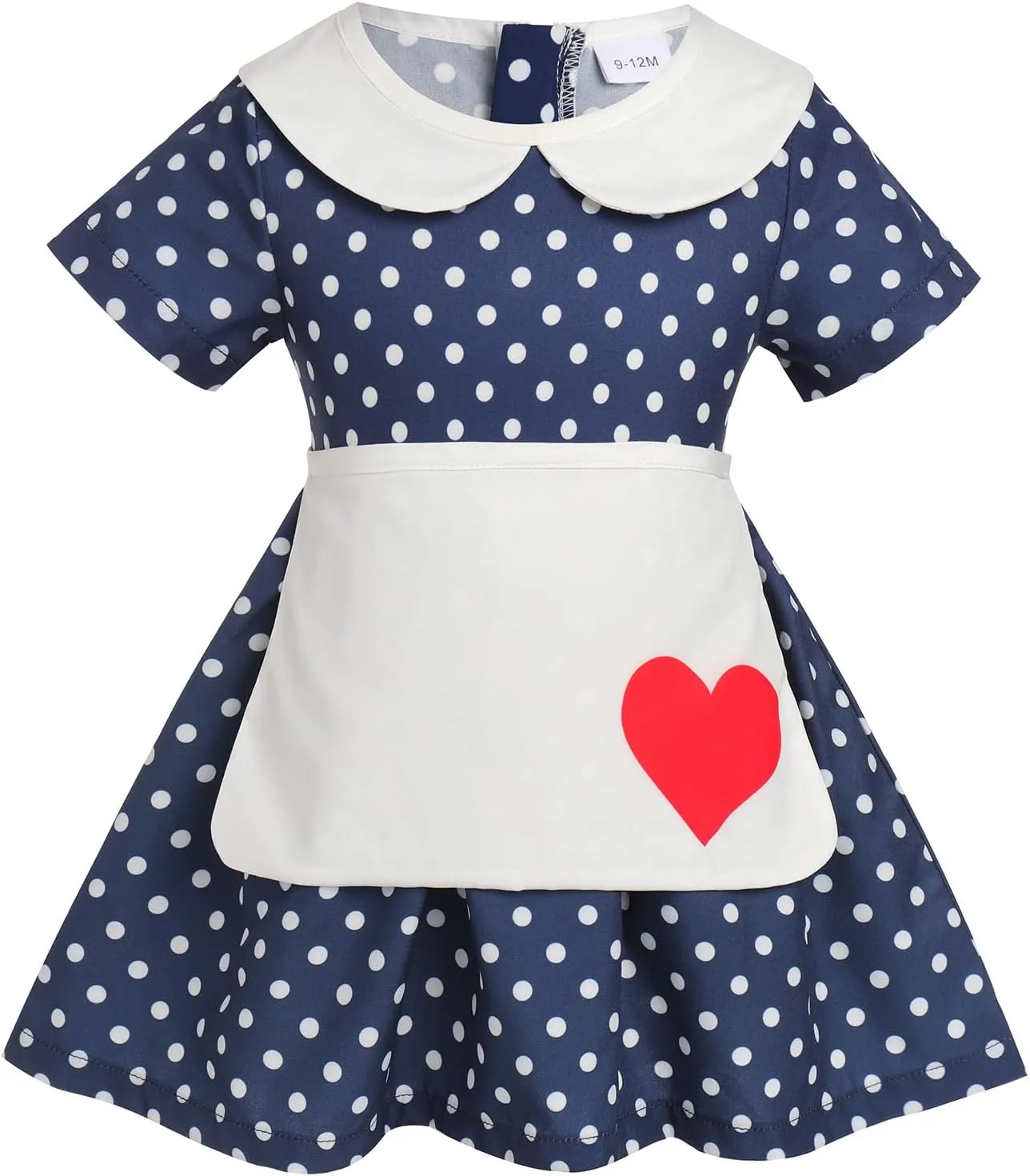 1950s Vintage Housewife Costume for Girls Polka Dots Maid Dress Plaid Halloween Cosplay Outfit Kids Retro Dresses