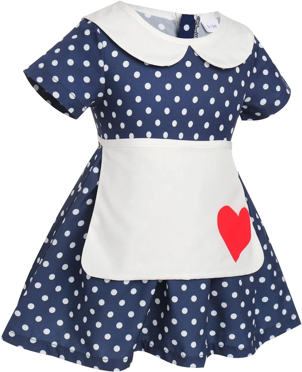 1950s Vintage Housewife Costume for Girls Polka Dots Maid Dress Plaid Halloween Cosplay Outfit Kids Retro Dresses