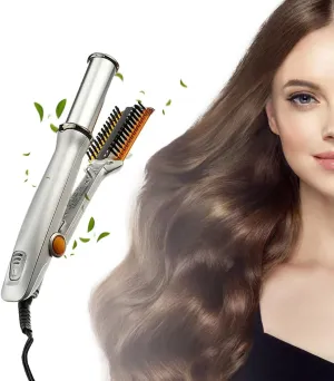 2 in 1 Straight Curling Iron, 3 Heat Temperature Adjustable Hair Waver, Multi Functional Rotating Curling Iron, Fast Heat Hair Straightener and Curler Wand for All Dry and Wet Styling