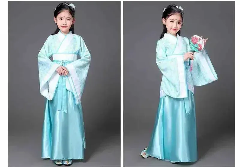 2024 Hanfu Chinese Costume: Kids Flower Girl & Women's Fairy Dance Stage Dress