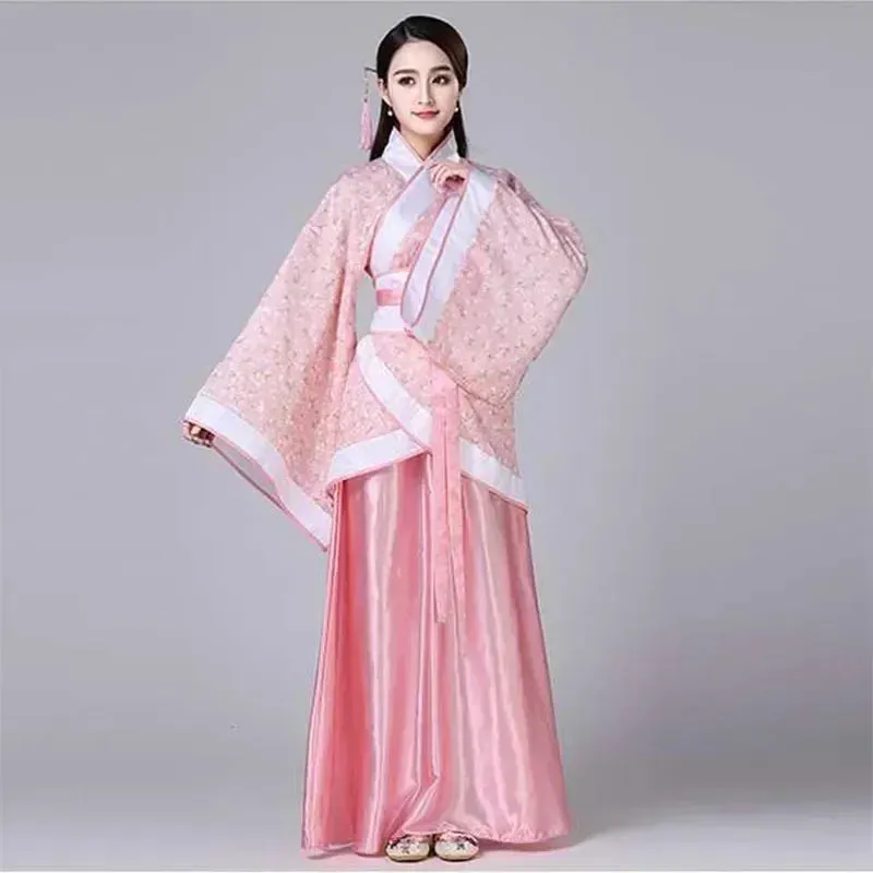2024 Hanfu Chinese Costume: Kids Flower Girl & Women's Fairy Dance Stage Dress