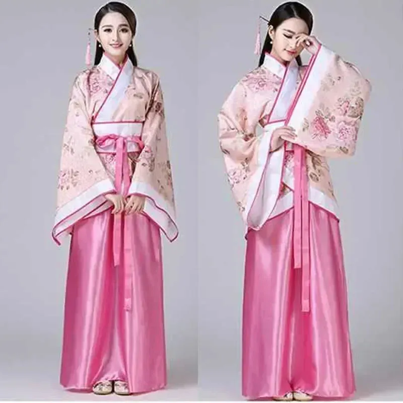 2024 Hanfu Chinese Costume: Kids Flower Girl & Women's Fairy Dance Stage Dress