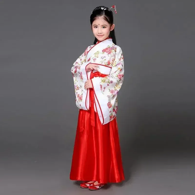 2024 Hanfu Chinese Costume: Kids Flower Girl & Women's Fairy Dance Stage Dress
