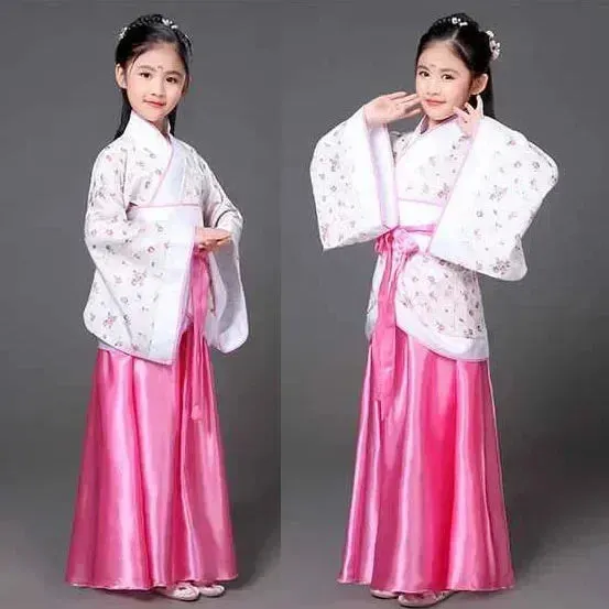 2024 Hanfu Chinese Costume: Kids Flower Girl & Women's Fairy Dance Stage Dress