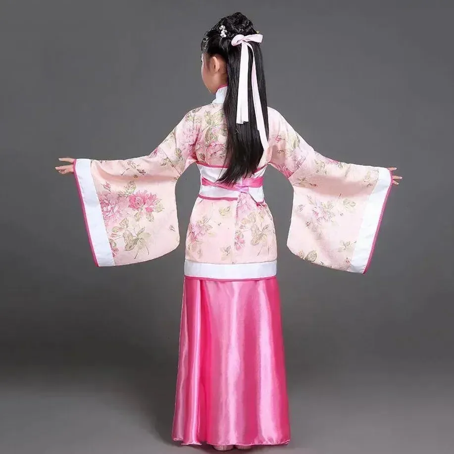 2024 Hanfu Chinese Costume: Kids Flower Girl & Women's Fairy Dance Stage Dress