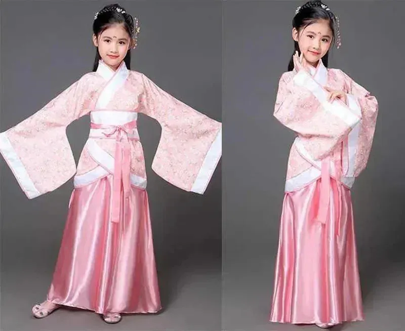 2024 Hanfu Chinese Costume: Kids Flower Girl & Women's Fairy Dance Stage Dress