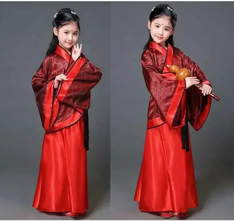 2024 Hanfu Chinese Costume: Kids Flower Girl & Women's Fairy Dance Stage Dress