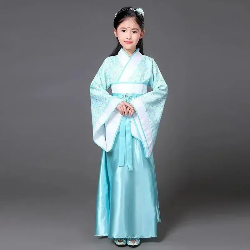 2024 Hanfu Chinese Costume: Kids Flower Girl & Women's Fairy Dance Stage Dress