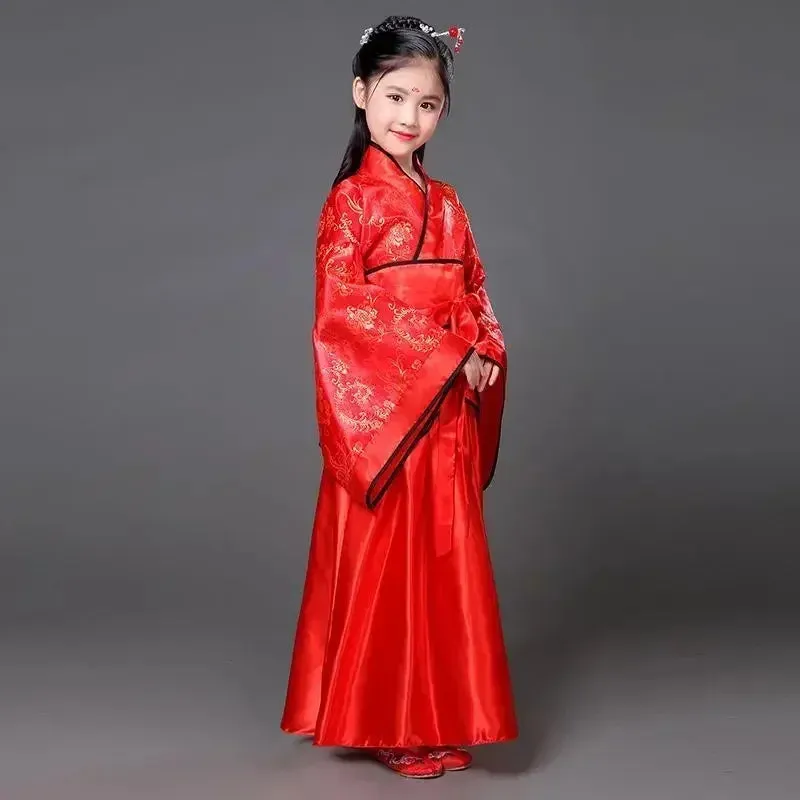 2024 Hanfu Chinese Costume: Kids Flower Girl & Women's Fairy Dance Stage Dress