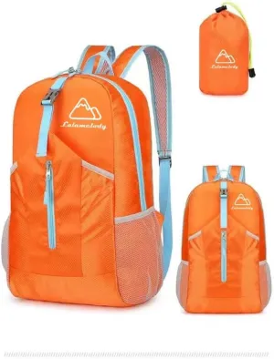 20L Lightweight Backpack Daypack Foldable Waterproof Packable Hiking Travel Shoulder Bag for Man Woman Orange