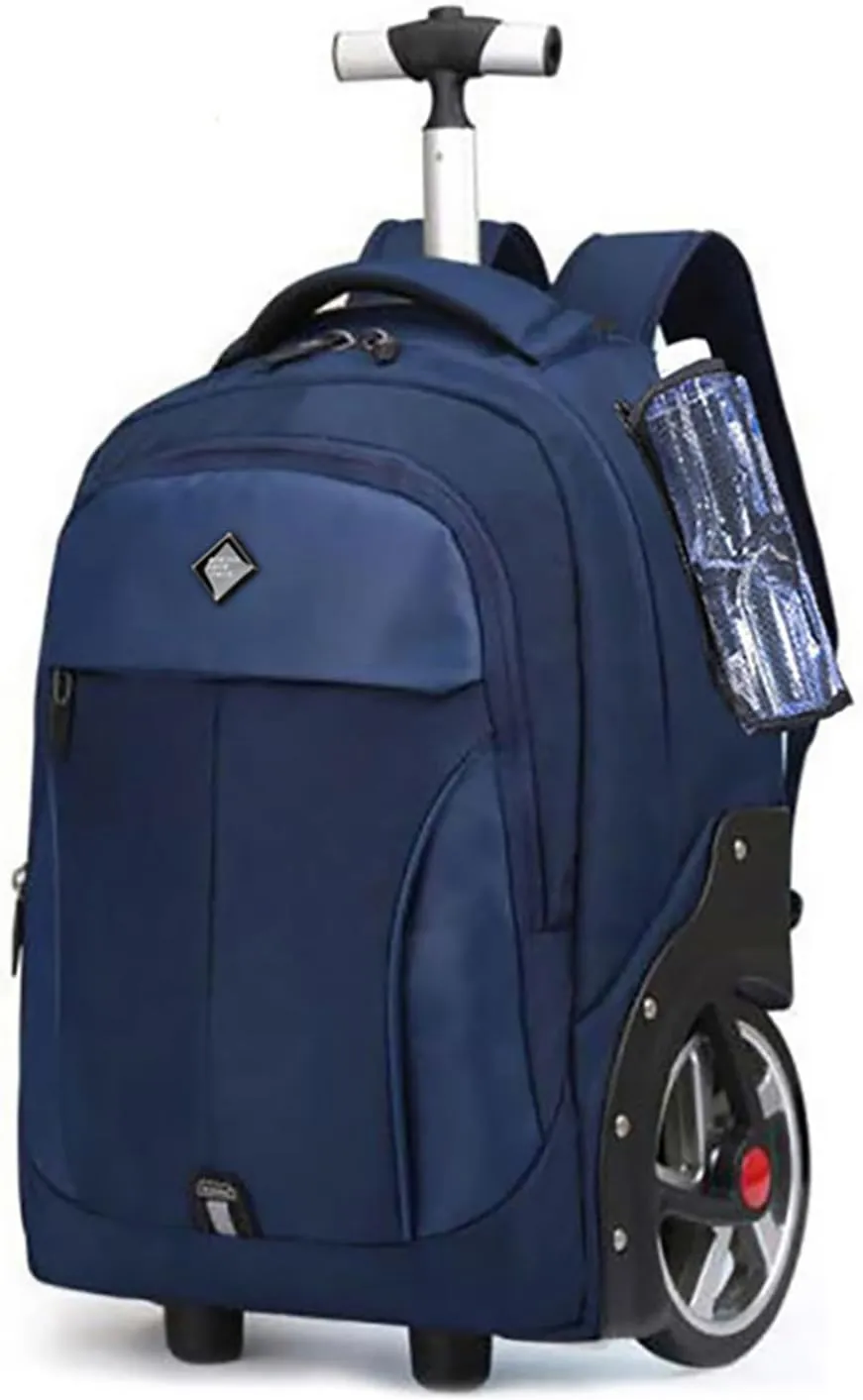 22 Inch Rolling Backpack, Waterproof Backpack with Wheels for Business and Travel Commuter, Carry on Laptop Backpack for Women and Men Adult (blue)