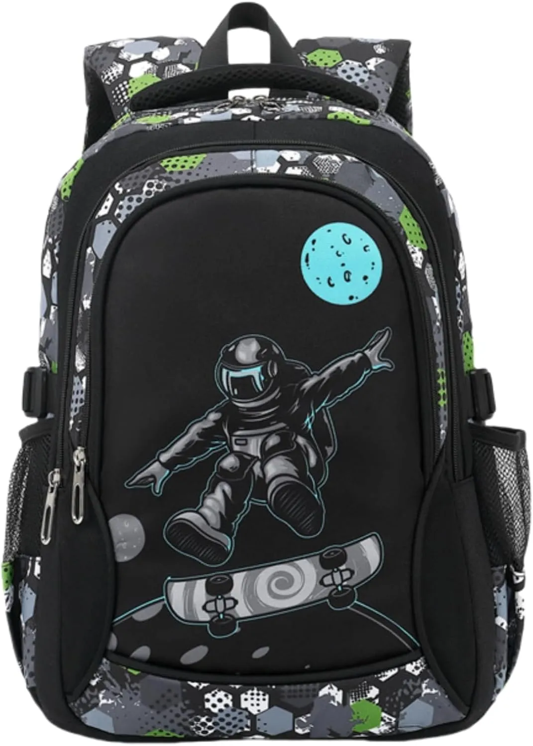 30L Large Capacity Football Backpack, Soccer Match Laptop Knapsack for Hiking Travel, Soccer Theme Shoulder Bag (Astronaut)
