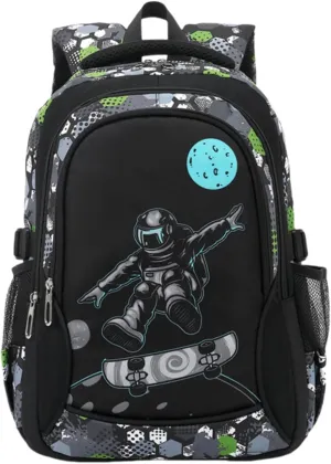 30L Large Capacity Football Backpack, Soccer Match Laptop Knapsack for Hiking Travel, Soccer Theme Shoulder Bag (Astronaut)