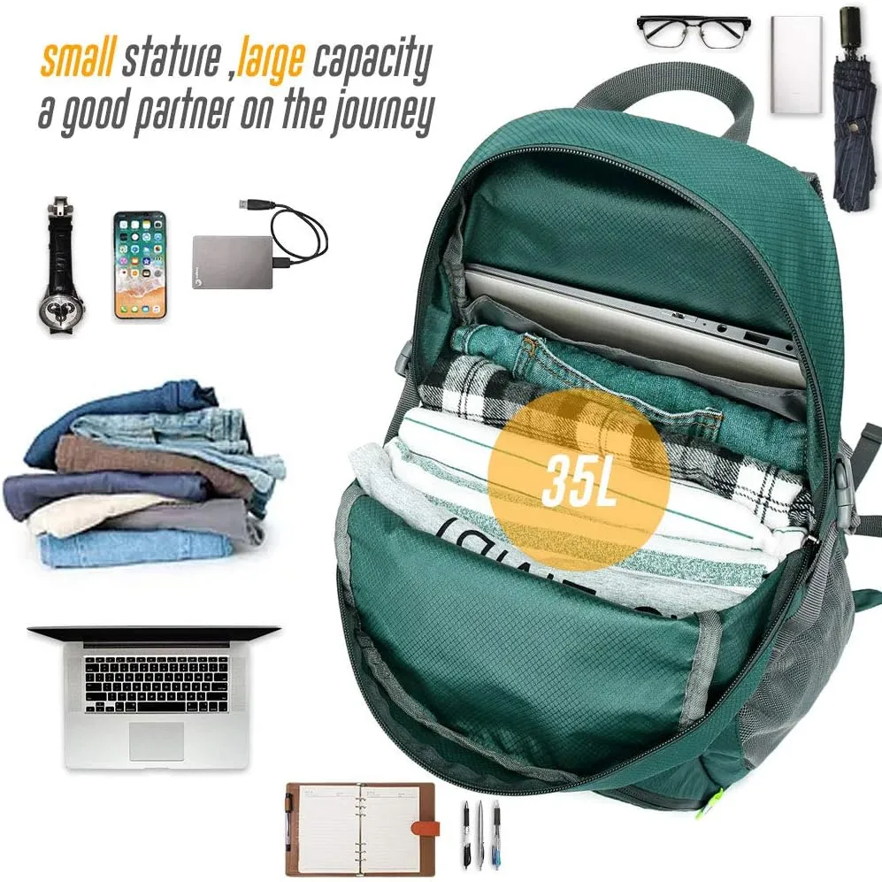 35L Lightweight Packable Backpack Waterproof Durable Hiking Travel Backpack Daypack