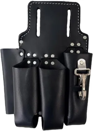 4-Pocket Tool Pouch | Oil-Tanned Leather Plier Holder & Multi-Tool Waist Bag | Adjustable Fit for Carpenters, Electricians & Mechanics