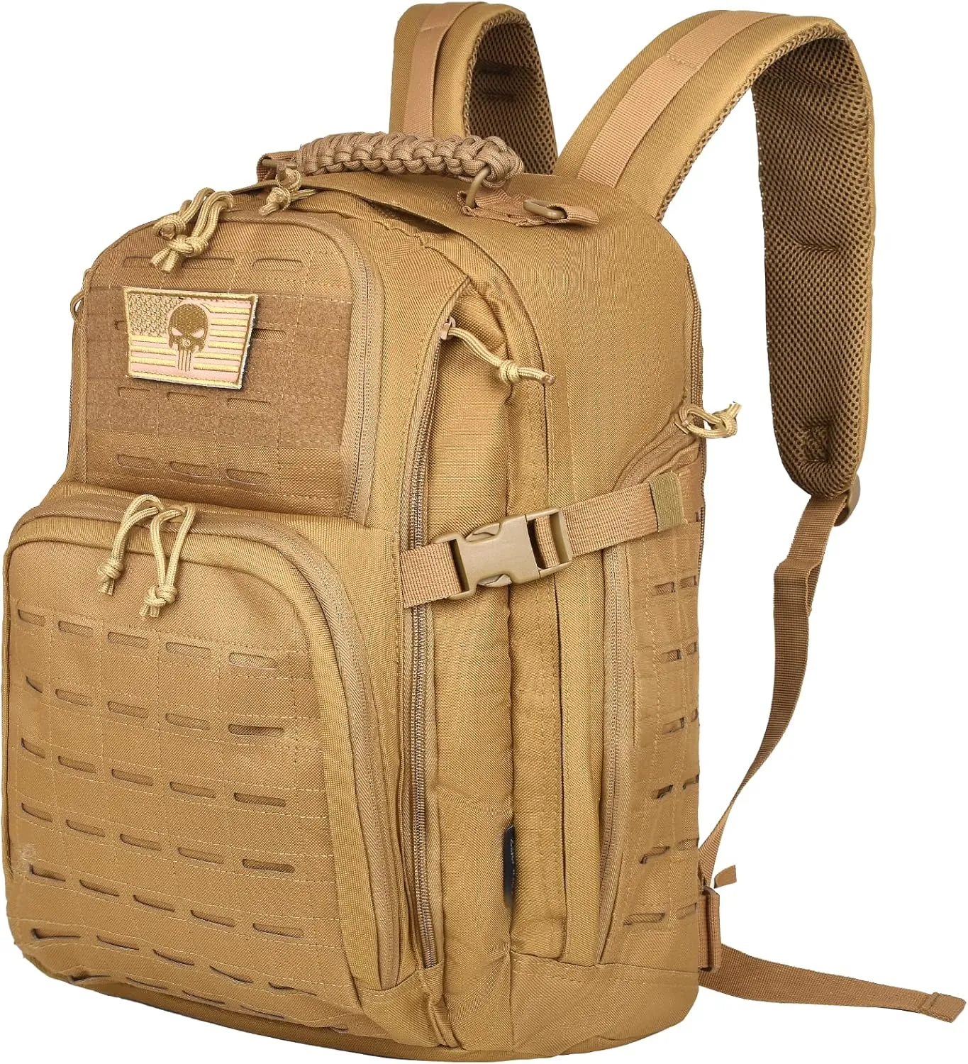 40L Military Tactical Backpack for Men, Molle EDC Daypack Work Backpack for Hiking, Army 3 Days Assault Pack & Bug Out Bag with Water Bladder Compartment (05-Khaki)