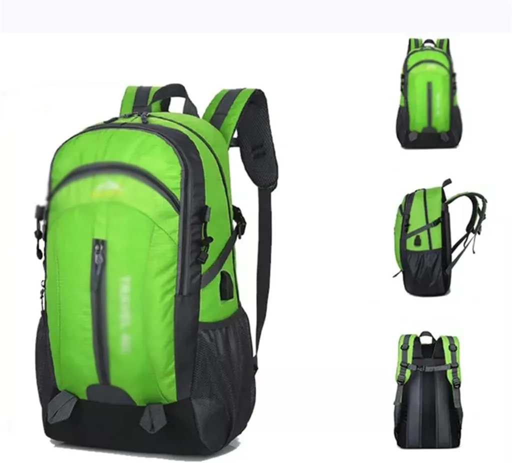 40L Mountaineering Backpack Breathable Backpack with Socket Travel Backpack Mountaineering Bag(Black)