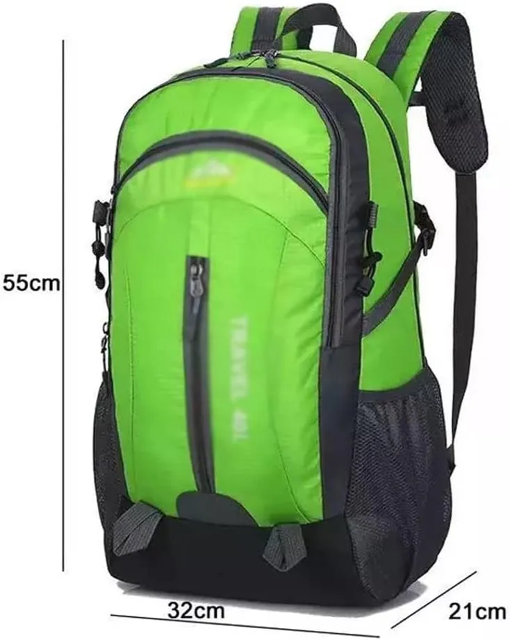 40L Mountaineering Backpack Breathable Backpack with Socket Travel Backpack Mountaineering Bag(Black)