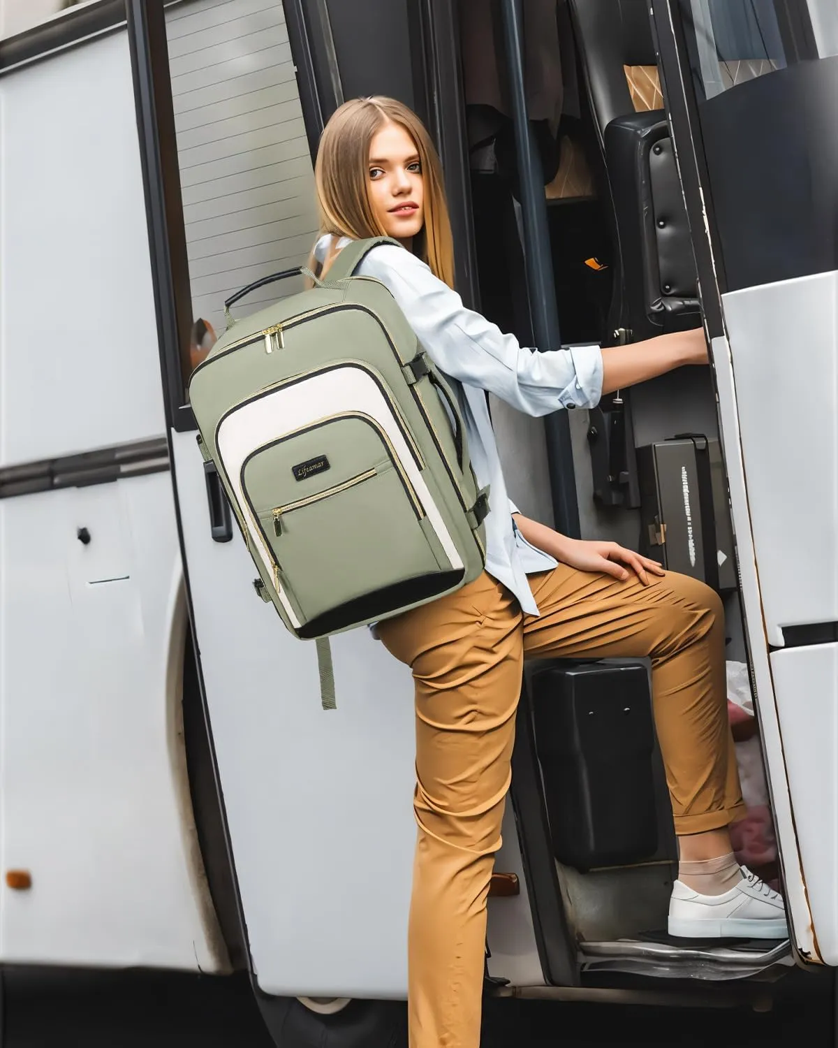 40L Travel Backpack for Women, Carry On Bag Flight Approved, Waterproof Backpack with 3 Packing Cubes, Weekender Personal Item Backpack for Airplane Travel Essentials, TSA Approved