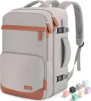 40L Travel Backpack with USB Charging Port, Water-Resistant Carry On Backpack for Men Women, Business Laptop Backpack for Men & Women, Trips & Commutes, Fits 15.6/17.3 Inch Laptop (Grey)