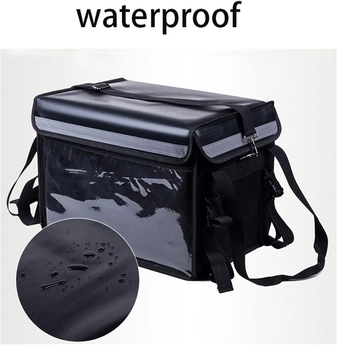 43L Large Takeaway Backpack Box Insulated Fast Food Delivery Incubator Thermal Waterproof Cooler Bag with Cup Holder Shoulder Strap