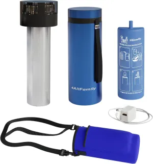 4ALLFAMILY Voyager Auto Shut Off Cooler Travel Case TSA Approved (1–7 Medication Pens) – On–The–Go Medical Cooler with Biogel & USB Charger – Diabetes Travel Case for Insulin & EpiPens (Blue)
