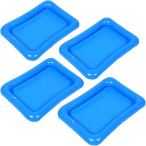 4pcs Inflatable Fishing Game Pool Area for Boy Girl Multi-Functional Floating Buffet Tray for Beach and Pool Parties