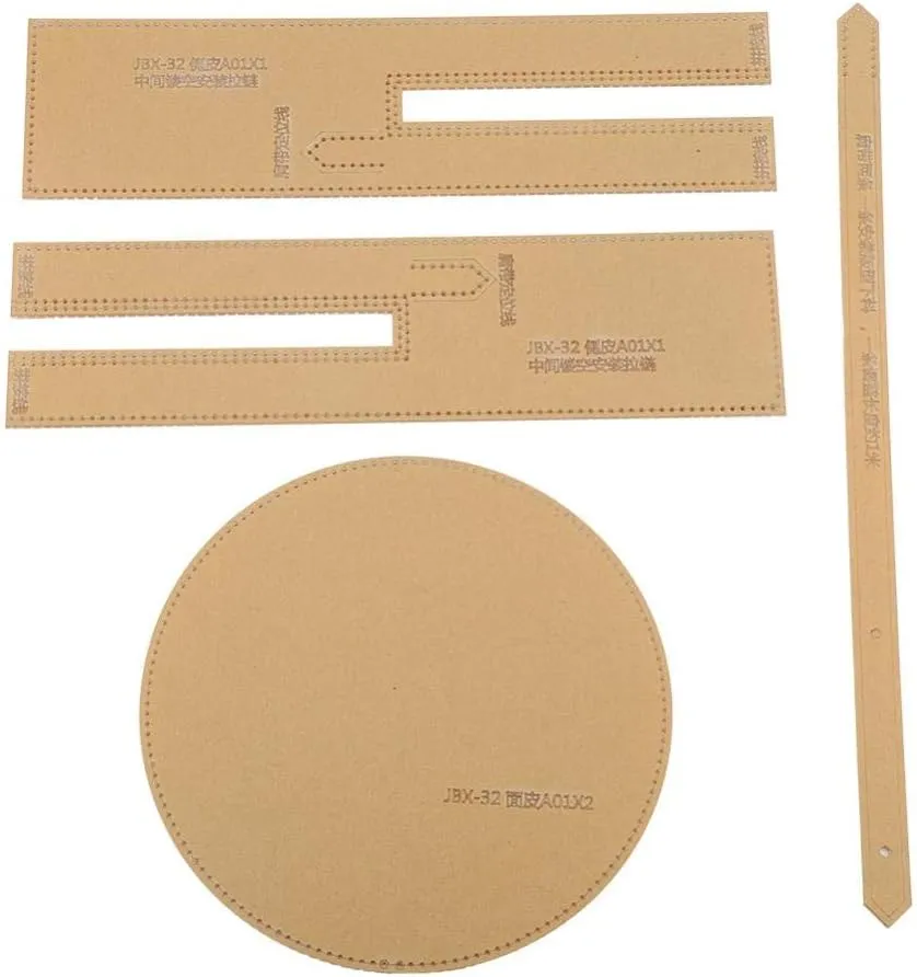 4PCS Leather Craft Clear Acrylic Template DIY Round Shoulder Bag Pattern Acrylic Stencil JBX-32 for Personal DIY or Professional