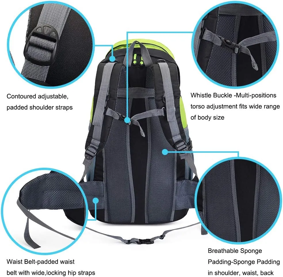 50L Hiking Backpack, Waterproof Lightweight Daypack for Outdoor Camping Travel