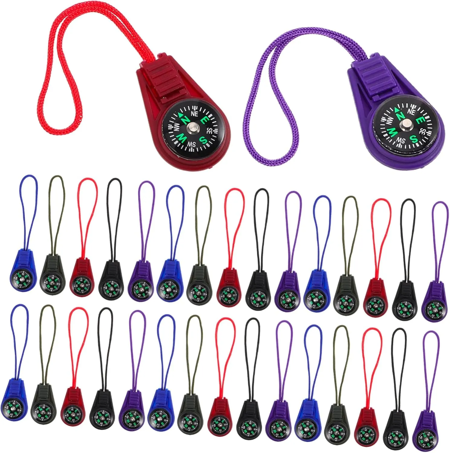 50pcs Lanyard Compass Portable Plastic Navigation Tool for Boy Girl Stylish Design for Hiking Camping and Outdoor Activities Easy Access and Accurate Direction