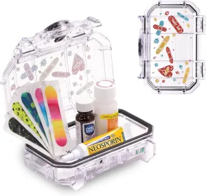 52 Personal Medical Locking Storage Container - Compact Lockable Container for Storing Medications While On The Road Or at Home! CHILDPROOF!! for Storing Pain Killers (Clear   Bandaid)