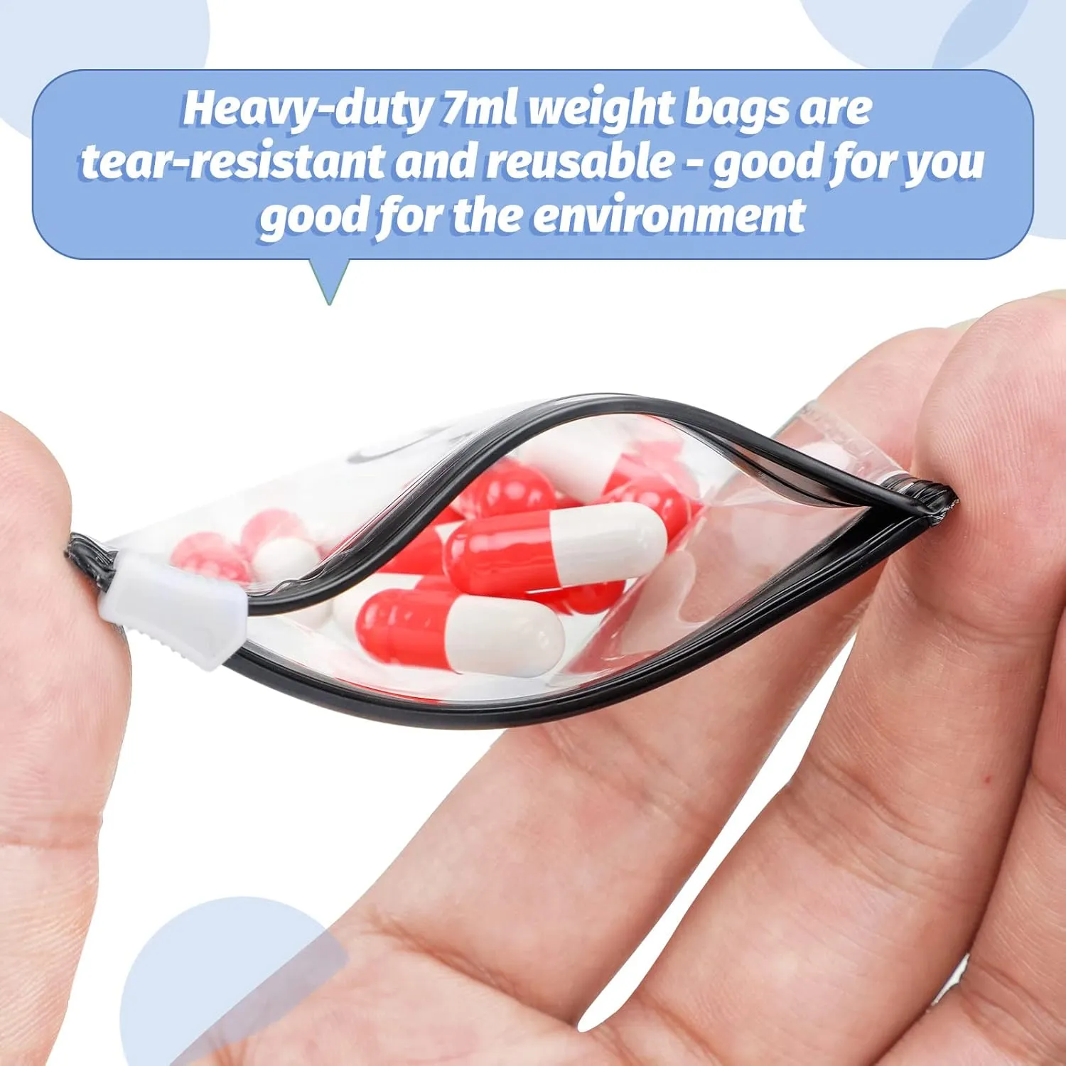 56 Pcs AM PM Pill Pouches Bags Travel Pill Bags Zippered Medicine Organizer Day and Night Pill Bag Reusable Plastic Pill Baggies with Slide Lock Monthly Pill Organizer 2 Times a Day (Clear, Black)