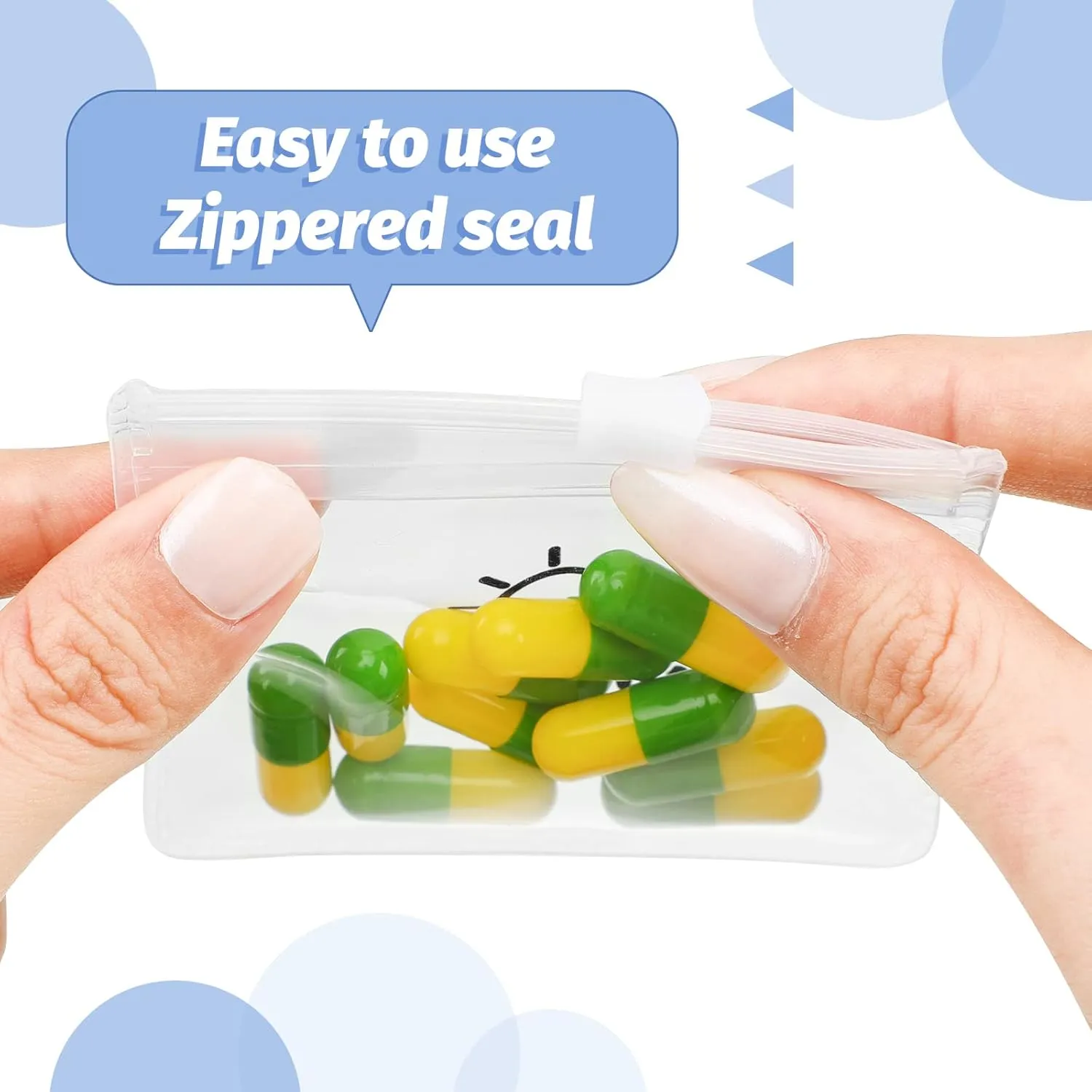 56 Pcs AM PM Pill Pouches Bags Travel Pill Bags Zippered Medicine Organizer Day and Night Pill Bag Reusable Plastic Pill Baggies with Slide Lock Monthly Pill Organizer 2 Times a Day (Clear, Black)