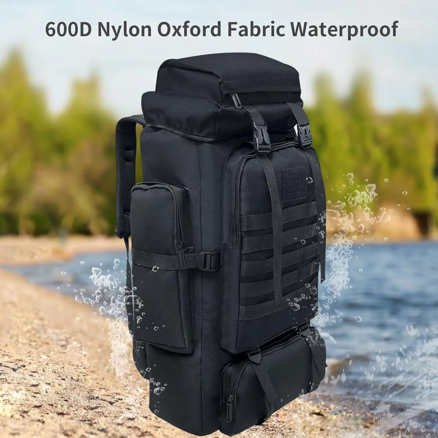 80L 100 Liters Camping Hiking Military Tactical Backpack,Water Resistant Large Travel Daypacks Outdoor MOLLE Rucksack