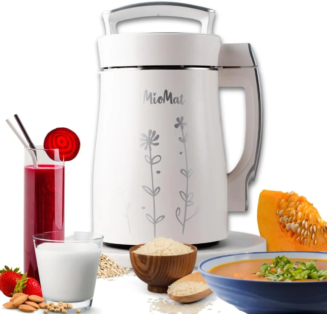 8in1 Plant Based Milk Maker | Make 40oz of Natural Almond Milk, Soy Milk, Oat Milk, Coconut Milk, and more ...   soups, porridges, smoothies, purées... | Automatically, at the touch of a button