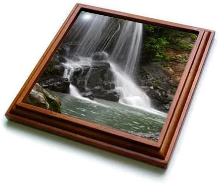8x8 Trivet with 6x6 Ceramic Tile - Waterfall Photography of Paine Creek on Cumberland Plateau in TN Designs - Photography