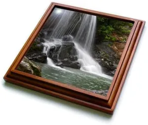 8x8 Trivet with 6x6 Ceramic Tile - Waterfall Photography of Paine Creek on Cumberland Plateau in TN Designs - Photography