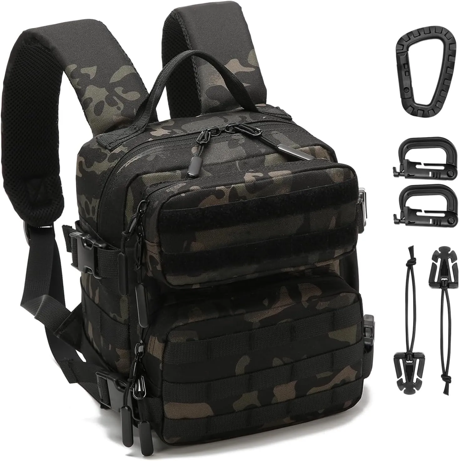 9L Mini Tactical Backpack Men Women Small Assault Rucksack Water-proof GYM Hiking Bug Out Bag with molle attachments (BCP)