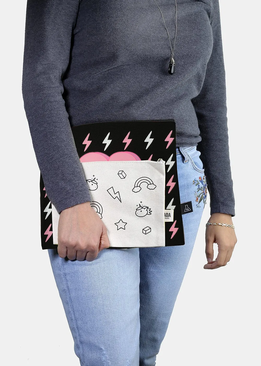 a2o Large Canvas Pouch - GRL PWR