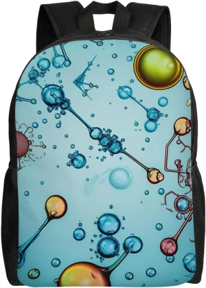 Abstraction Biology Chemistry Cute Backpack Waterproof Lightweight Laptop Backpack Shoulder Bag Casual Daypack For Women Men