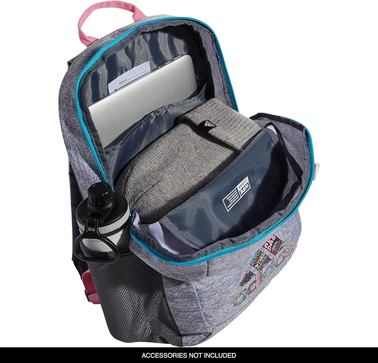 adidas Ready Backpack Discontinued, Jersey Grey/Signal Cyan Blue/Bliss Pink, One Size
