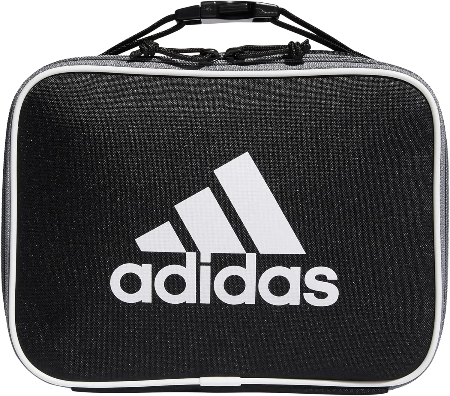 adidas Unisex Foundation Insulated Lunch Bag (6L) Food Container Carry Box for Kids/Adults, Black/White, One Size