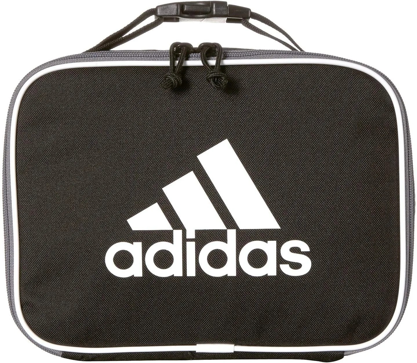 adidas Unisex Foundation Insulated Lunch Bag (6L) Food Container Carry Box for Kids/Adults, Black/White, One Size