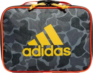 adidas Unisex Foundation Insulated Lunch Bag (6L) Food Container Carry Box for Kids/Adults, Nomad Camo Grey/Solar Gold/Solar Red