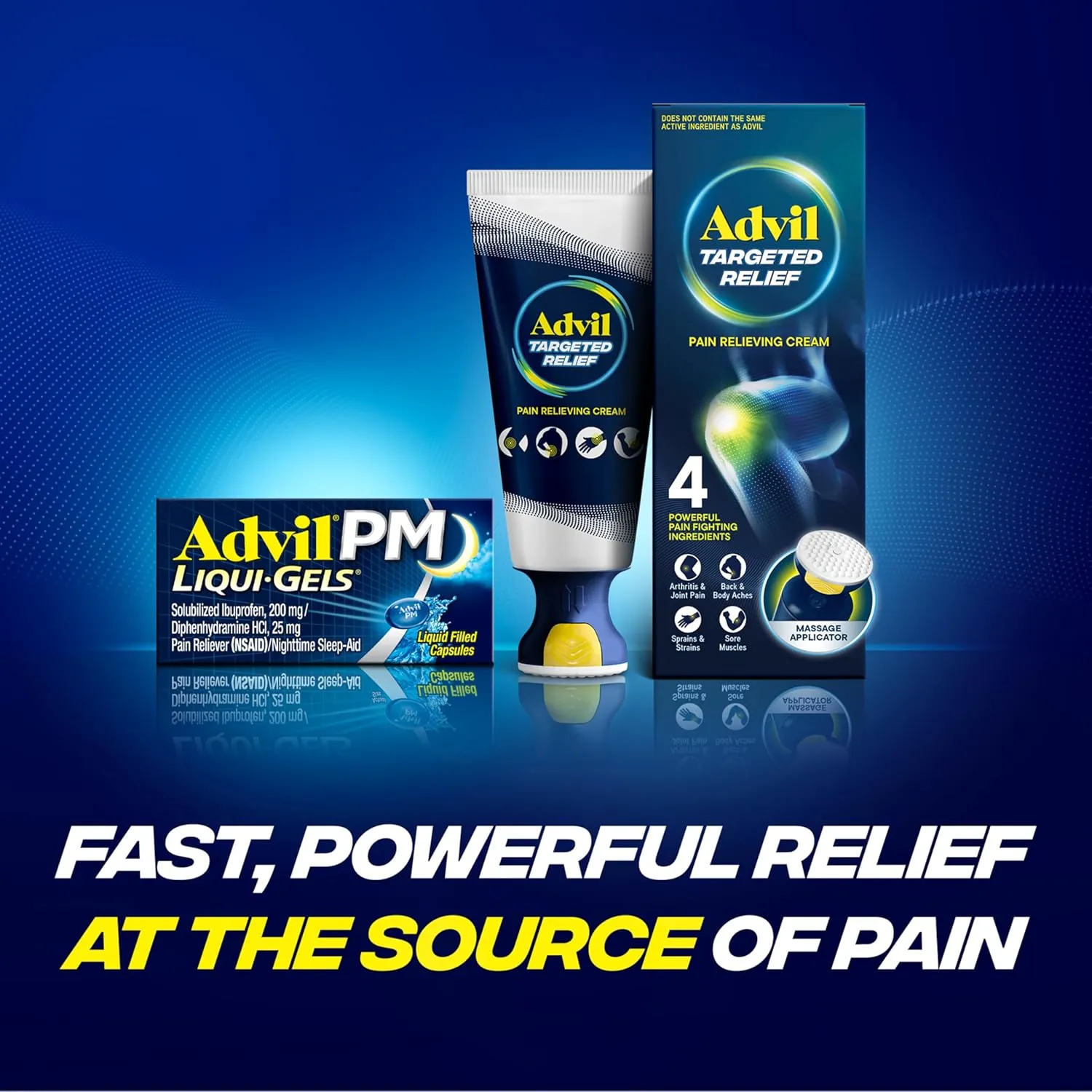 Advil PM Liqui-Gels Pain Reliever and Nighttime Sleep Aid, Pain Medicine with Ibuprofen for Pain Relief and Diphenhydramine HCL for a Sleep Aid - 80 Liquid Filled Capsules - Back to College