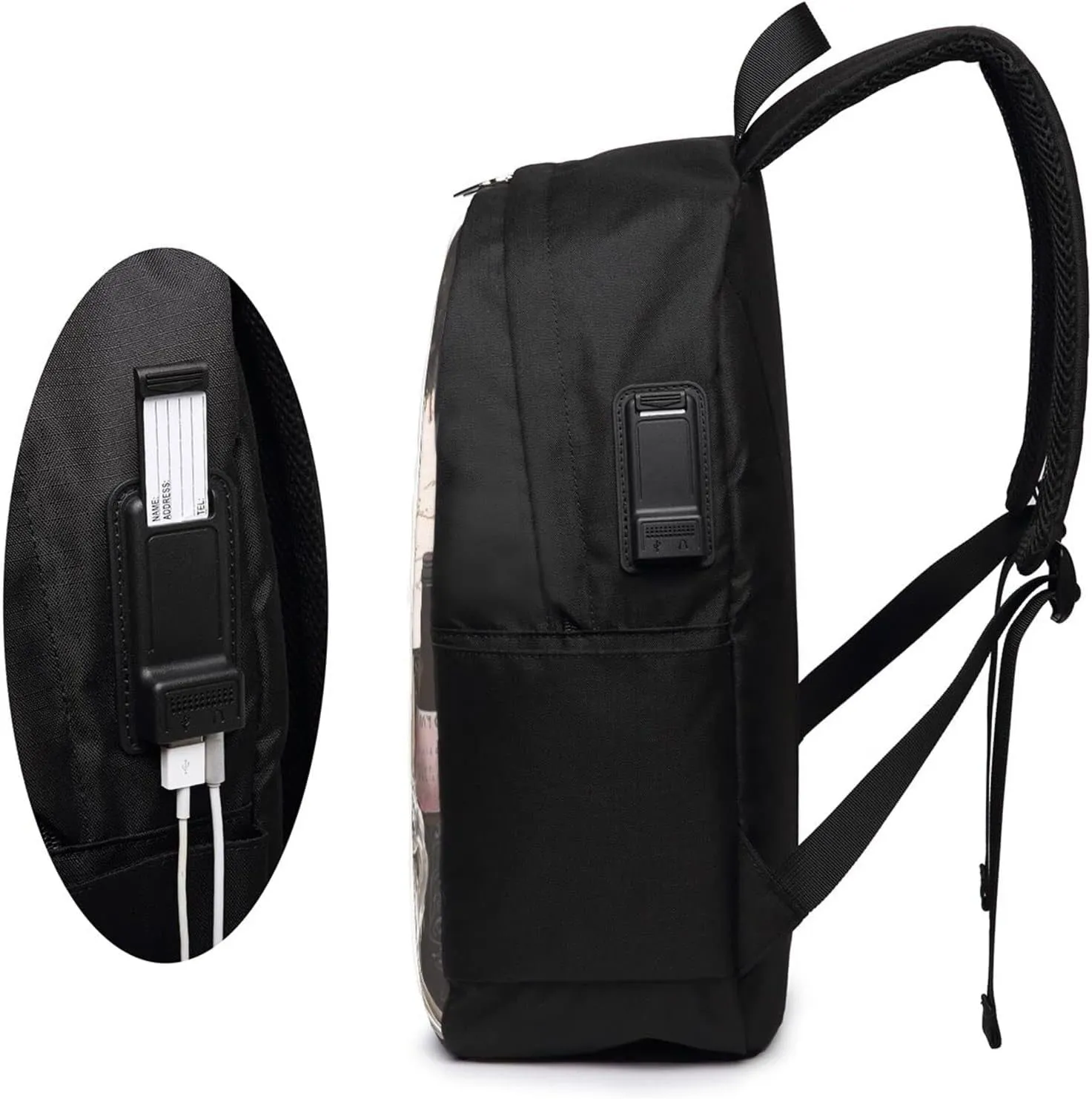 African American Black Woman Laptop Backpack, Travel Backpack with USB Charging Port, Computer Bag for Men Women