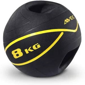 AGYH Binaural, Fitness Rubber Gravity Ball, Weightlifting Squat Boxing Training Solid Ball, with Anti-Leakage Nozzle, Black,3KG/4KG/5KG/6KG/7KG/8KG/9KG/10KG