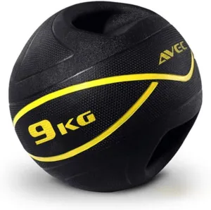 AGYH Binaural, Fitness Rubber Gravity Ball, Weightlifting Squat Boxing Training Solid Ball, with Anti-Leakage Nozzle, Black,3KG/4KG/5KG/6KG/7KG/8KG/9KG/10KG