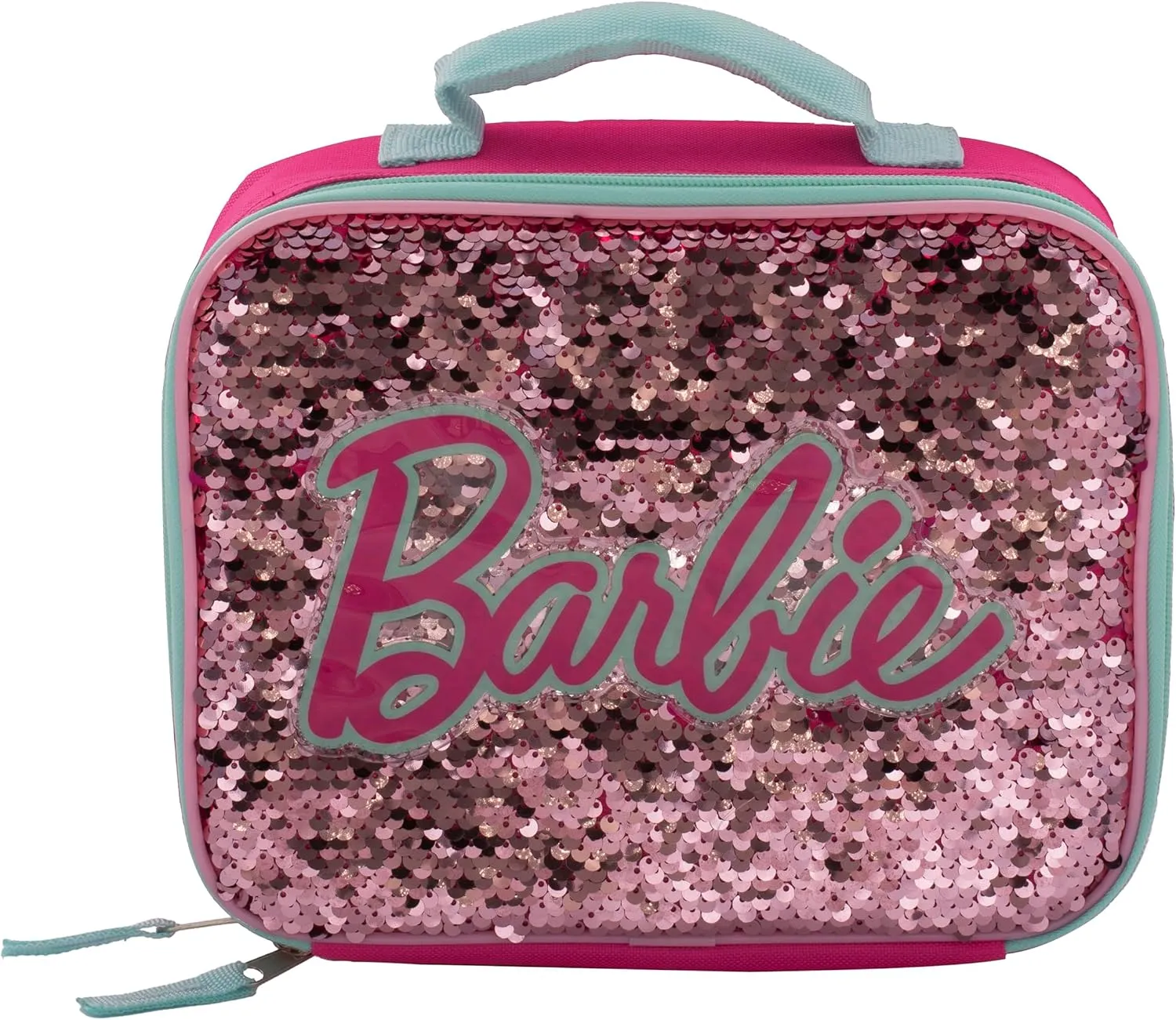 AI ACCESSORY INNOVATIONS Barbie 4 Piece Backpack Set, Sparkle & Shine with this Magic Flip Sequin School Bag for Girls with Zip Front Pocket, Pink