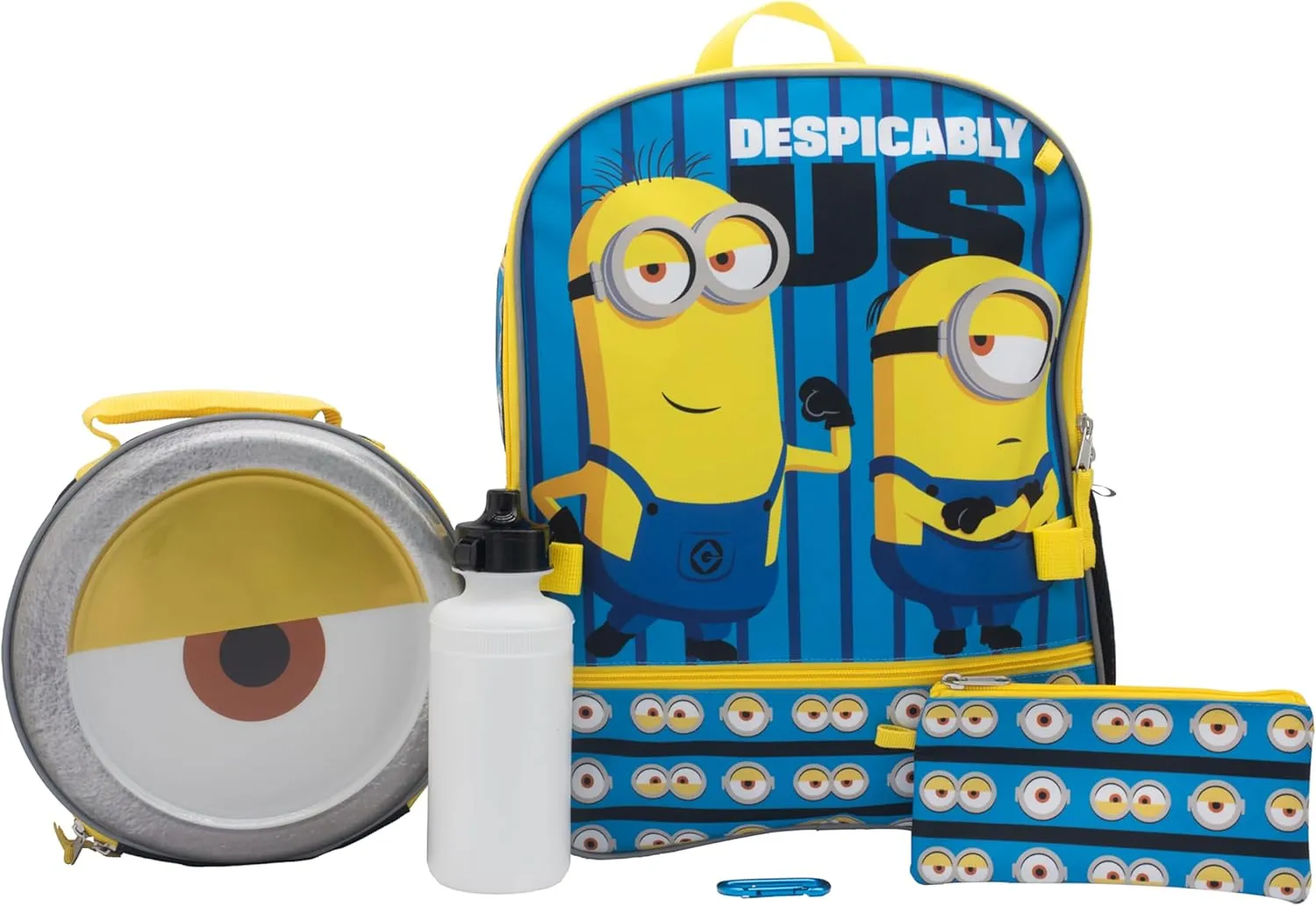 AI ACCESSORY INNOVATIONS Despicable Me Minions 4 Piece Backpack Set for Boys & Girls, Featuring Minions Stuart & Kevin, Kids School Bag, Blue
